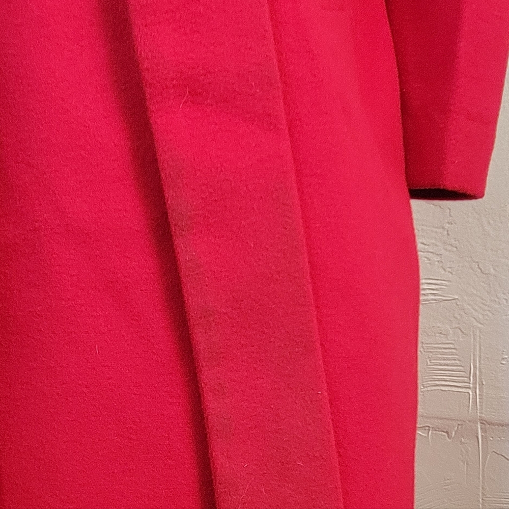VINTAGE M Red Puff Sleeve Trench Coat - Picture 4 of 4